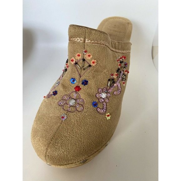 Hot Menu Womens Mules Shoes Multicolor Floral Slip - Picture 6 of 9